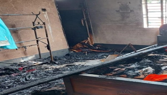 শ্রীপুরে ৪১ বসতঘর আগুনে পুড়ে ছাই
