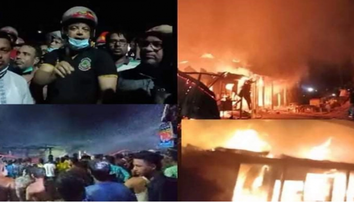 নাঙ্গলকোটে আগুনে পুড়ল ১১ দোকান পুড়ে ছাই