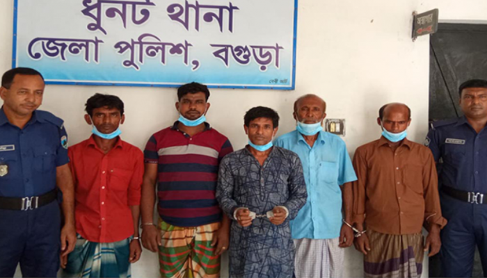 ধুনটে ওয়ারেন্টভুক্ত ১২ মামলার আসামিসহ ৫ জন গ্রেফতার