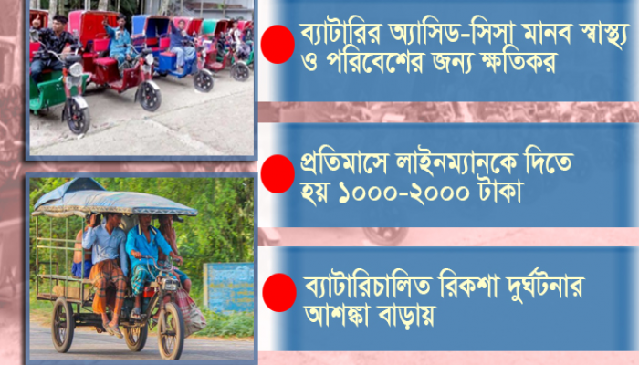 মাসোহারা পেলেই বৈধ ব্যাটারিচালিত রিকশা