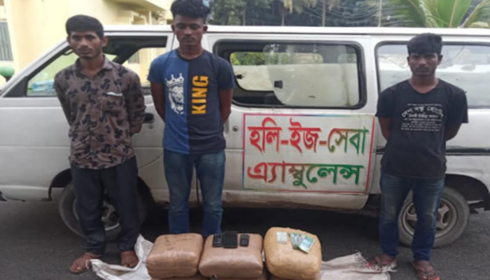 নাটোরে মাদক পাচারের সময় গাঁজাসহ আটক ৩