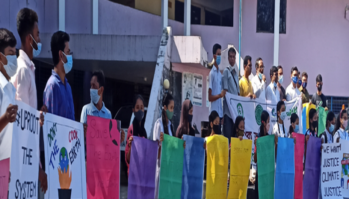 সুনামগঞ্জে গ্লোবাল ক্লাইমেট স্ট্রাইক ডে উপলক্ষে জলবায়ু ধর্মঘট