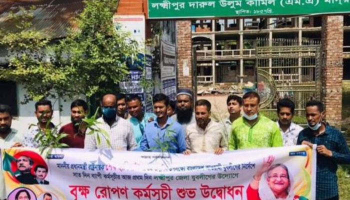 লক্ষ্মীপুরে যুবলীগের বৃক্ষরোপণ কর্মসূচি