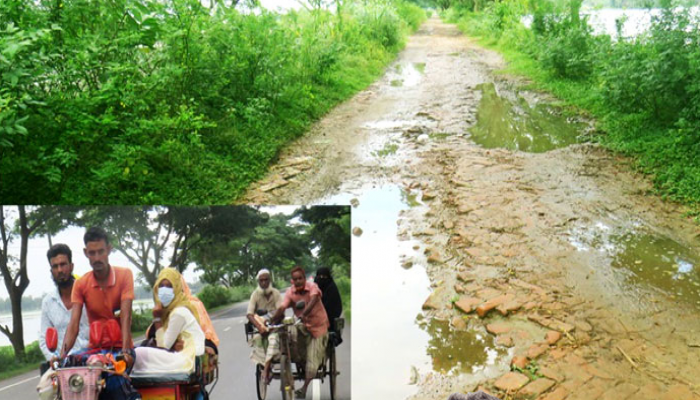 তাড়াশে সড়কের বেহাল দশা