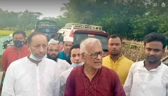 কানাইঘাট বাইপাস সড়কের জায়গা পরিদর্শনে হাফিজ মজুমদার এমপি।