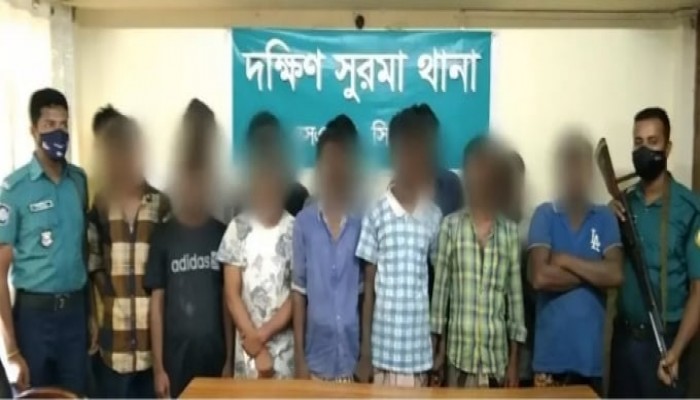 দক্ষিণ সুরমা থানা পুলিশের অভিযানে ১৩ জুয়াড়ি আটক।