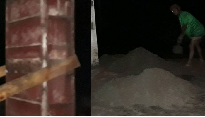 রাতের আঁধারে চলছিলো বিদ্যালয়ের ঢালাই কাজ, অতঃপর...