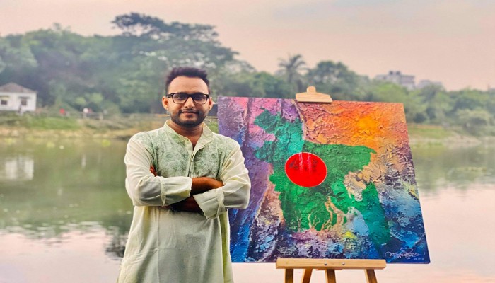 টি-টোয়েন্টি বিশ্বকাপ ক্রিকেটের থিম সংয়ে শওকত ইমরানের চিত্রকর্ম