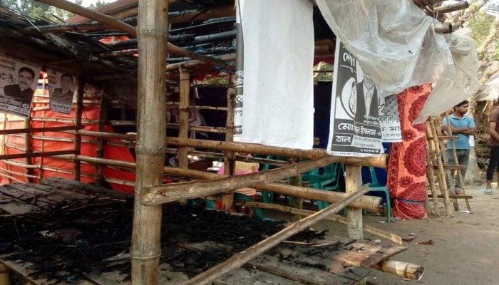 মেহেরপুরে নৌকার নির্বাচনী কার্যালয়ে আগুন