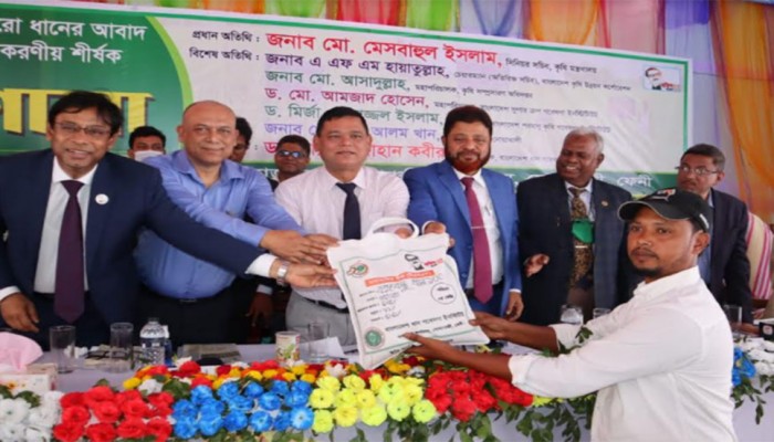 নোয়াখালীতে কৃষকদের মাঝে 'বঙ্গবন্ধু ধান ১০০' বিতরণ