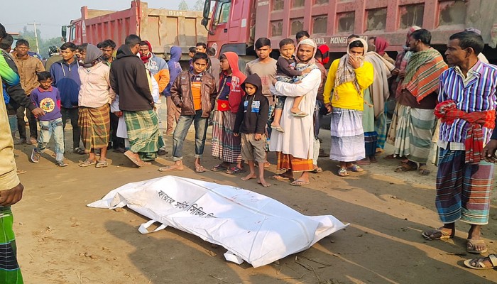 সলঙ্গায় ট্রাক চাপায় মোটরসাইকেল চালক নিহত